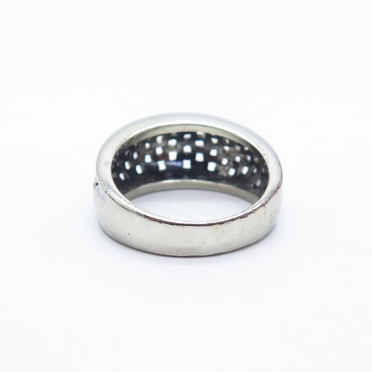 925 Sterling Silver Vintage Wicker Ring Size 9.5