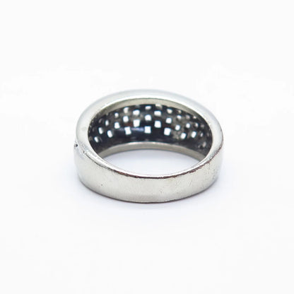 925 Sterling Silver Vintage Wicker Ring Size 9.5