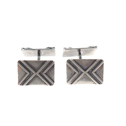 800 Silver Vintage Modernist Arrow Oxidized Cufflinks