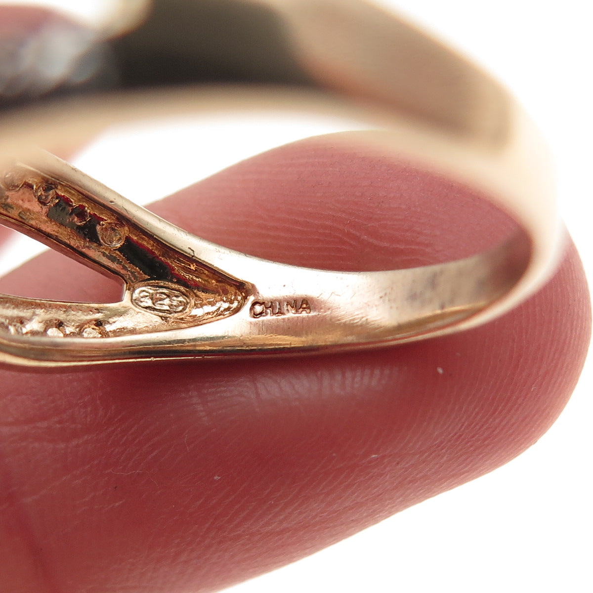 DBJ Dee Berkle 925 Sterling Silver Gold Plated Real White Topaz Ring Size 9