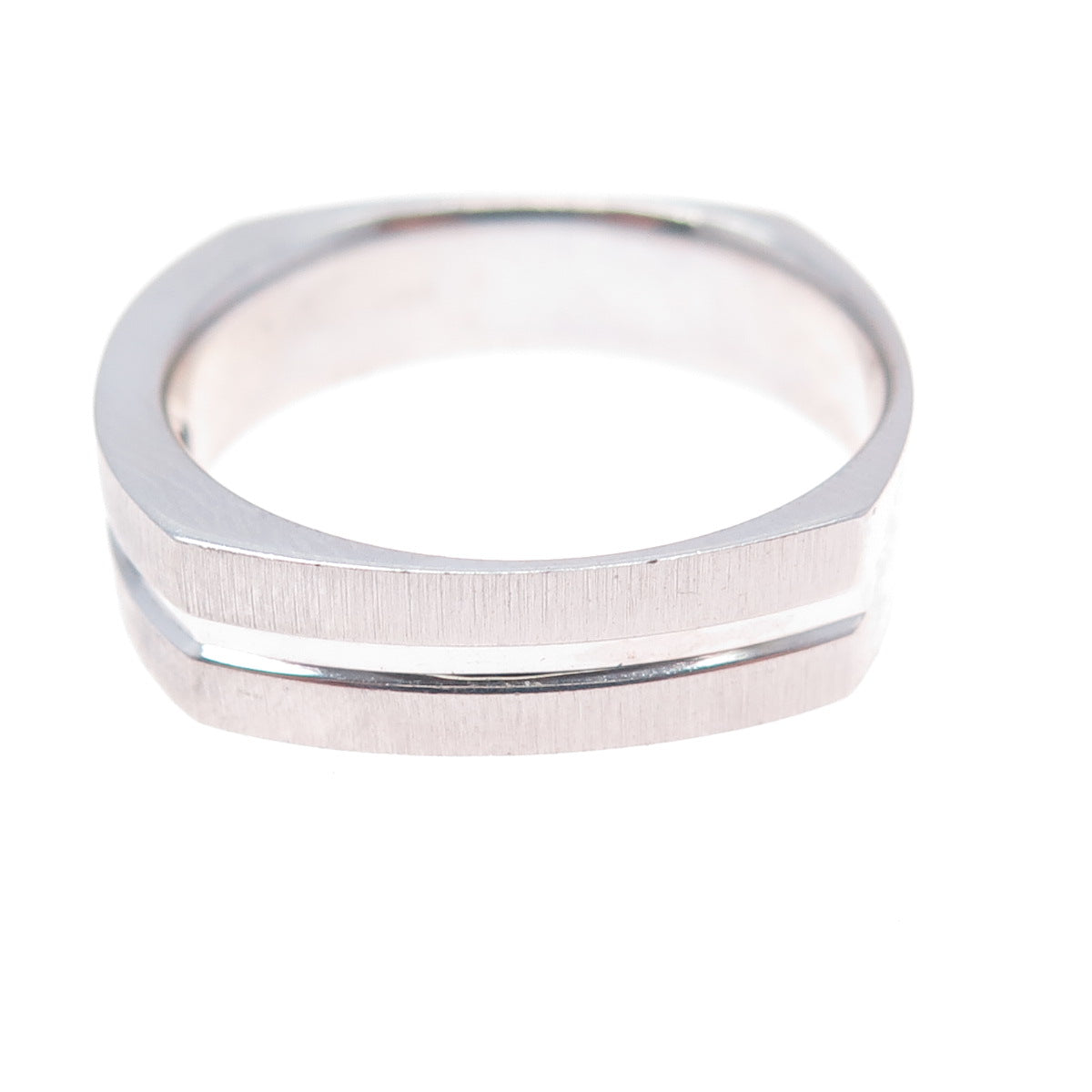 925 Sterling Silver Princess-Cut C Z Modernist Band Ring Size 11