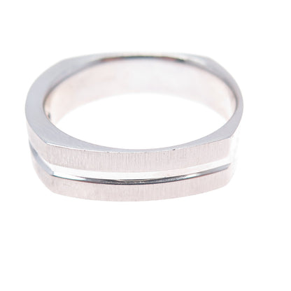 925 Sterling Silver Princess-Cut C Z Modernist Band Ring Size 11