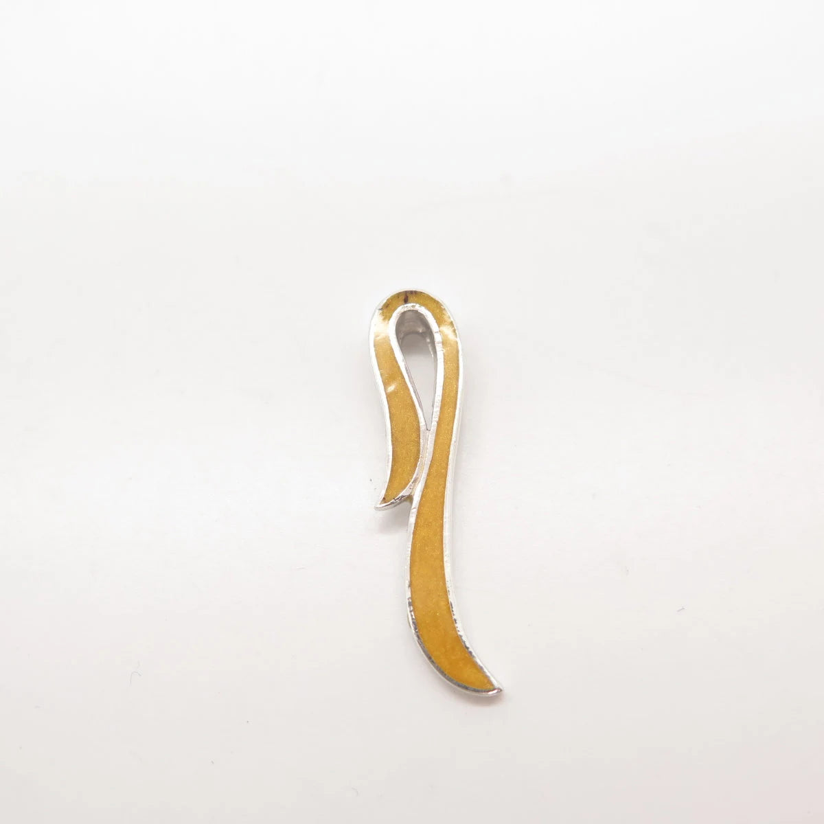 925 Sterling Silver Vintage Enamel Ribbon Slide Pendant