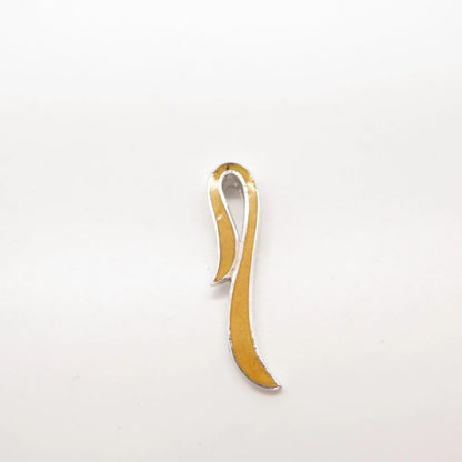 925 Sterling Silver Vintage Enamel Ribbon Slide Pendant