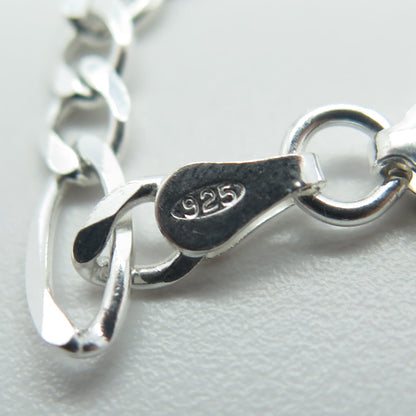 HAN 925 Sterling Silver Italy Figaro Link Bracelet 7.25"