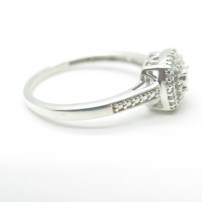 SK9 Allure Gems 925 Sterling Silver Real Round Diamond Engagement Ring Size 6.75