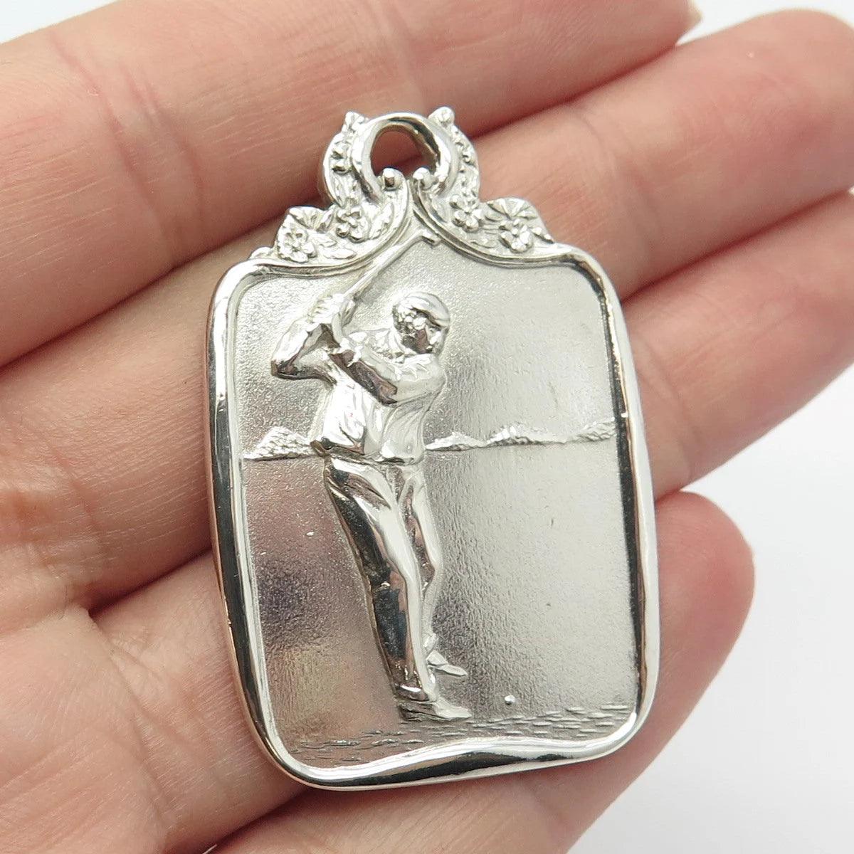 925 Sterling Silver Vintage Wendell & Co. Golfer Pendant