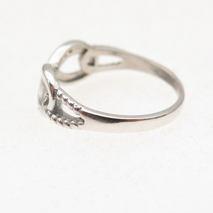 925 Sterling Silver Round-Cut C Z Infinity Ring Size 7.25
