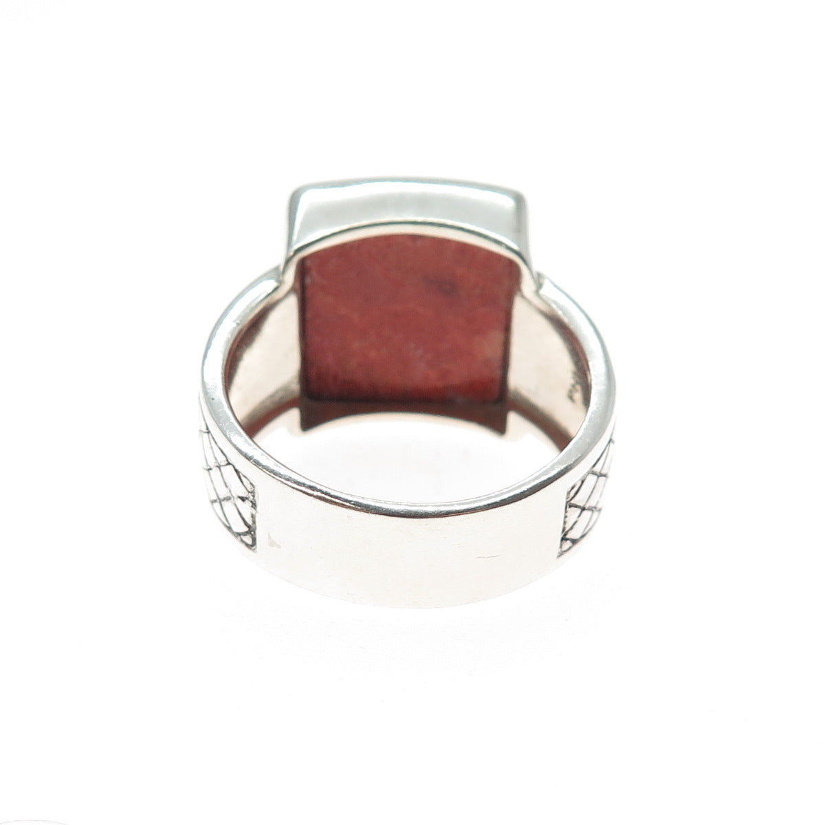 PHLD PlayHardLookDope 925 Sterling Silver Real Coral Ring Size 12.25