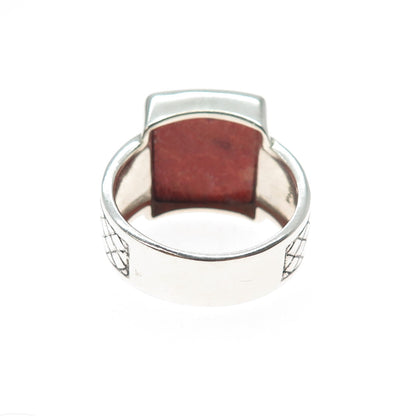 PHLD PlayHardLookDope 925 Sterling Silver Real Coral Ring Size 12.25