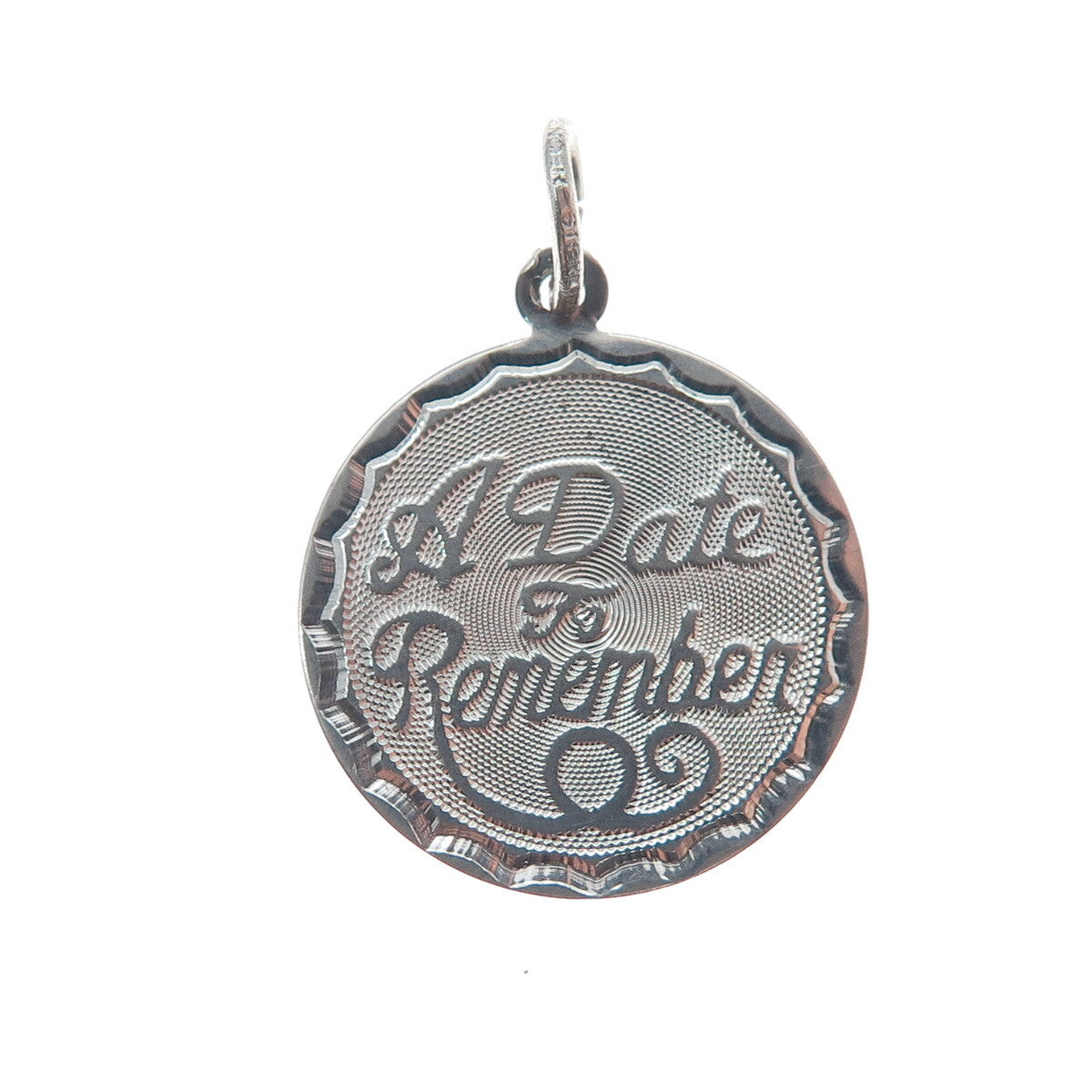 925 Sterling Silver Vintage "A Date To Remember" Charm Pendant