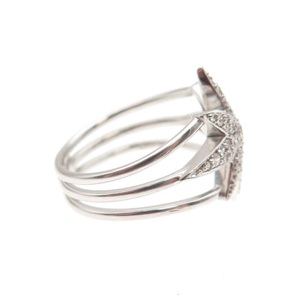 DSMK 925 Sterling Silver Round-Cut C Z North Star Multi-Row Ring Size 7.25