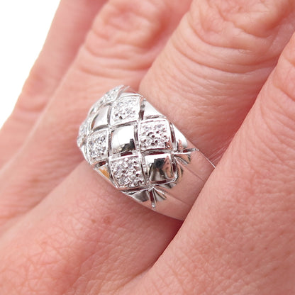 925 Sterling Silver Round-Cut C Z Ring Size 7.25