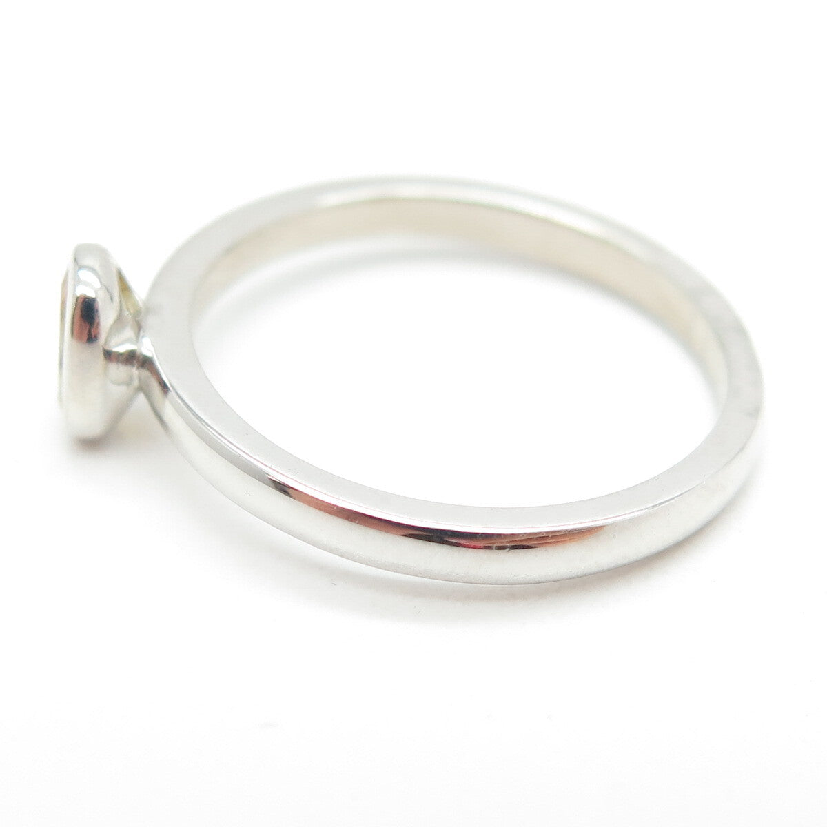 925 Sterling Silver Oval-Cut Yellow C Z Ring Size 7