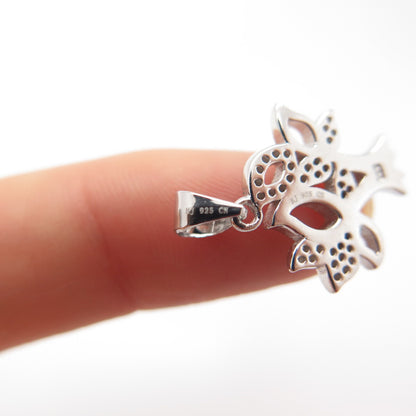 925 Sterling Silver C Z Tree Pendant