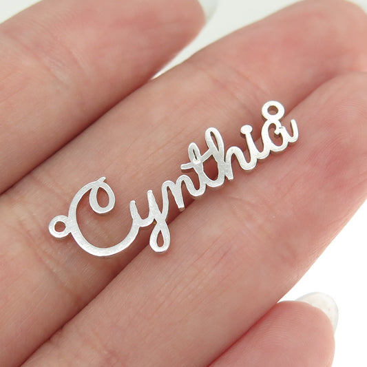 925 Sterling Silver "Cynthia" Name Plate Centerpiece Pendant