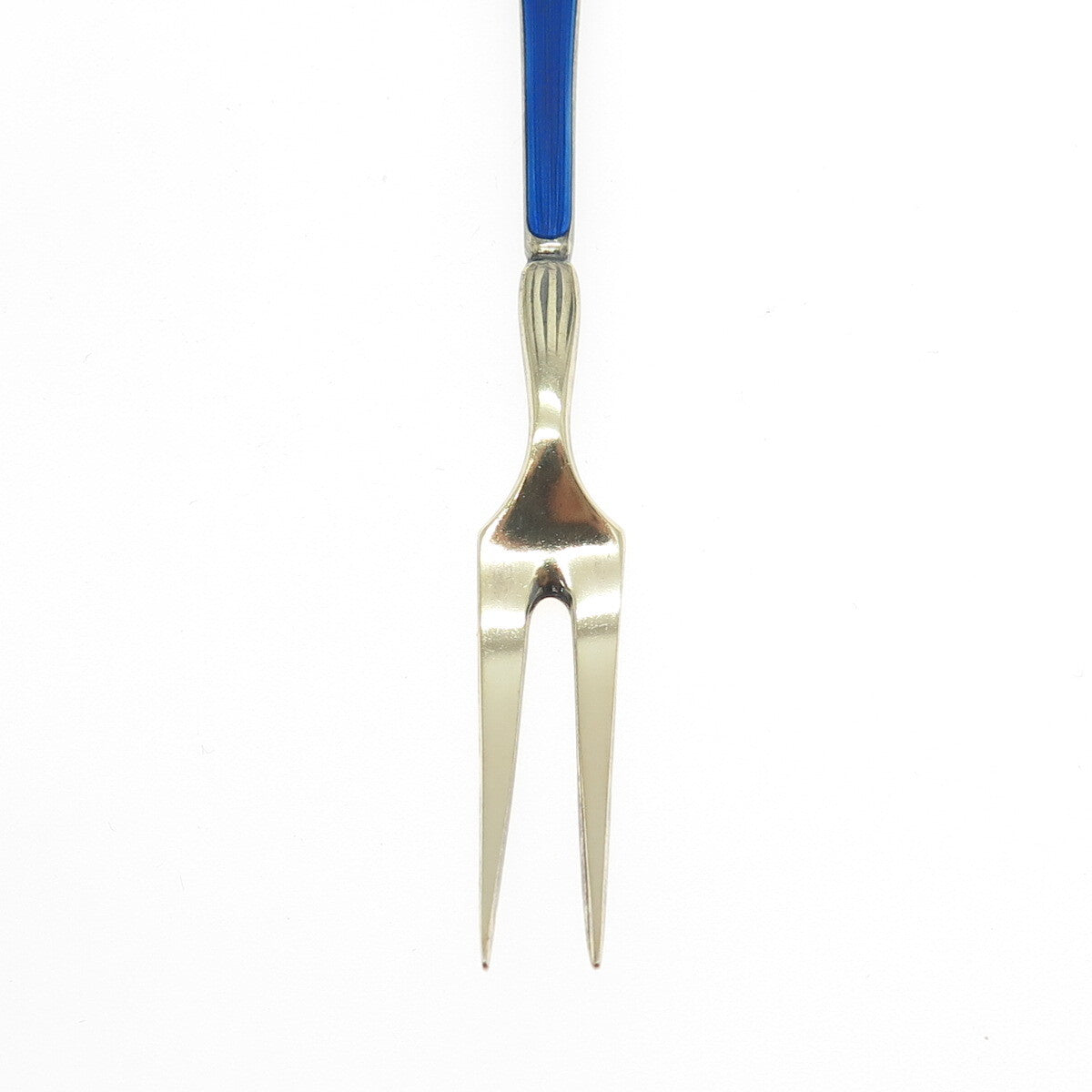 OTTAR HVAL 925S Sterling Silver Gold Plated Vintage Norway Enamel Lemon Fork