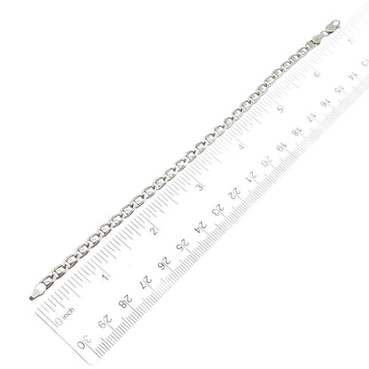 925 Sterling Silver Vintage Italy Flat Anchor Mariner Link Bracelet 7"