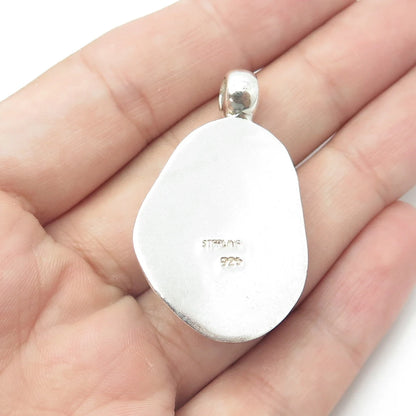 925 Sterling Silver Vintage Dichroic Glass Modernist Pendant