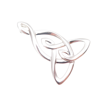 925 Sterling Silver Vintage Celtic Trinity Knot Slide Charm Pendant