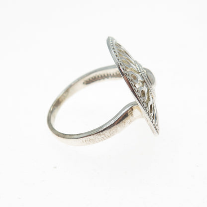 925 Sterling Silver Vintage Sun Symbol Modernist Ring Size 7.75