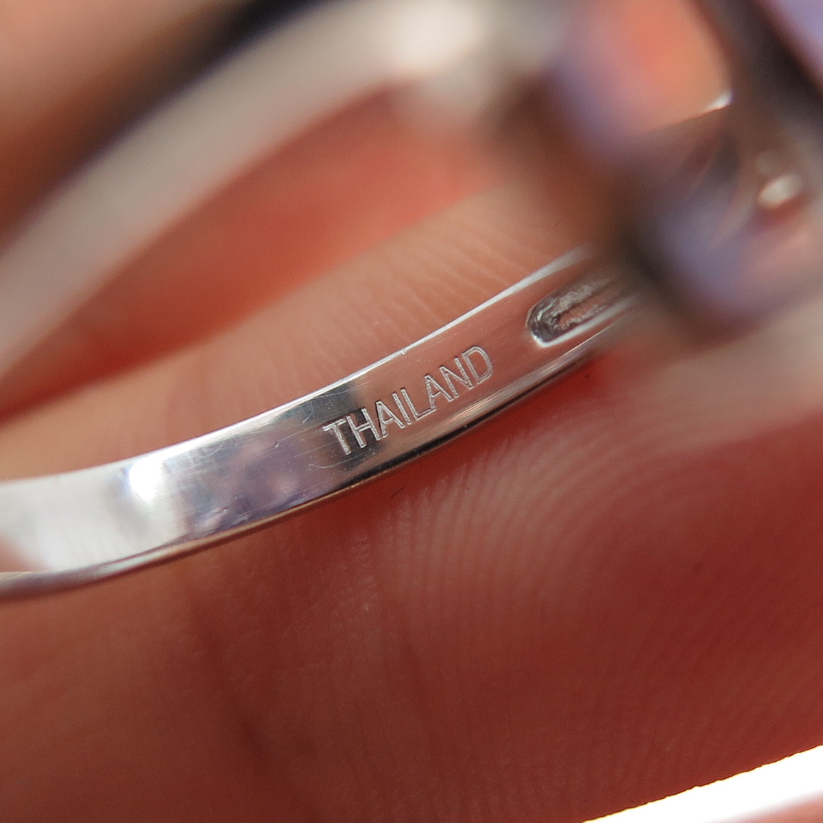 925 Sterling Silver Real Round-Cut Diamond & Amethyst Ring Size 7