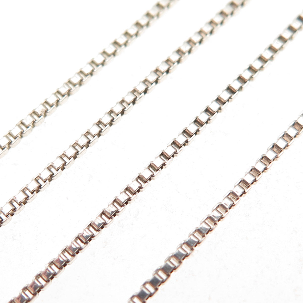 925 Sterling Silver Vintage Box Chain Necklace 18"