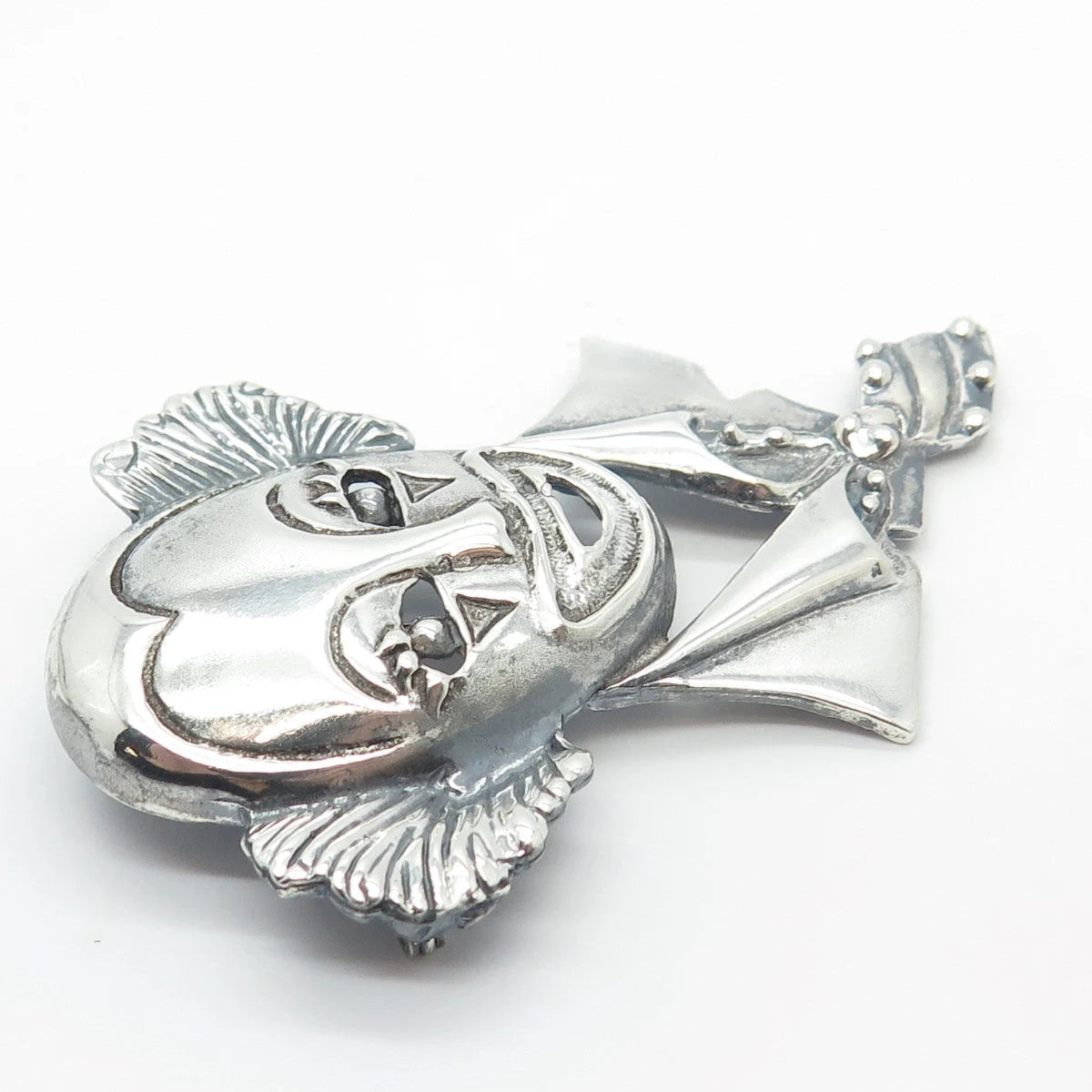 925 Sterling Silver Vintage Mexico Clown Pin Brooch