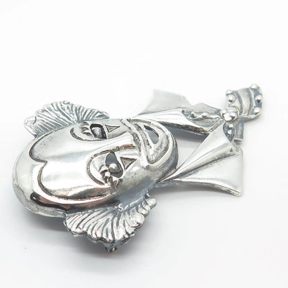 925 Sterling Silver Vintage Mexico Clown Pin Brooch