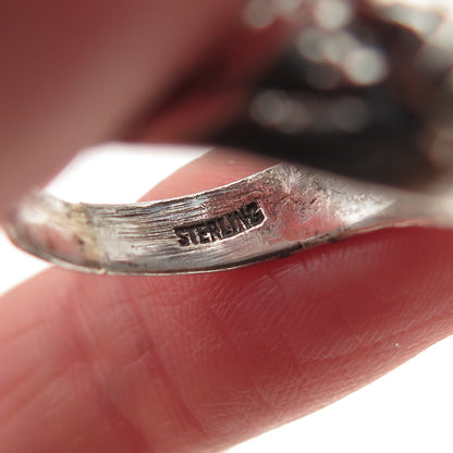 925 Sterling Silver Vintage Jesus Oxidized Ring Size 6.75