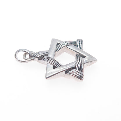 EFFY 925 Sterling Silver Star of David Oxidized Charm Pendant