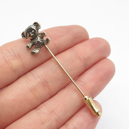 925 Sterling Silver Gold Plated Vintage Coala Lapel Pin
