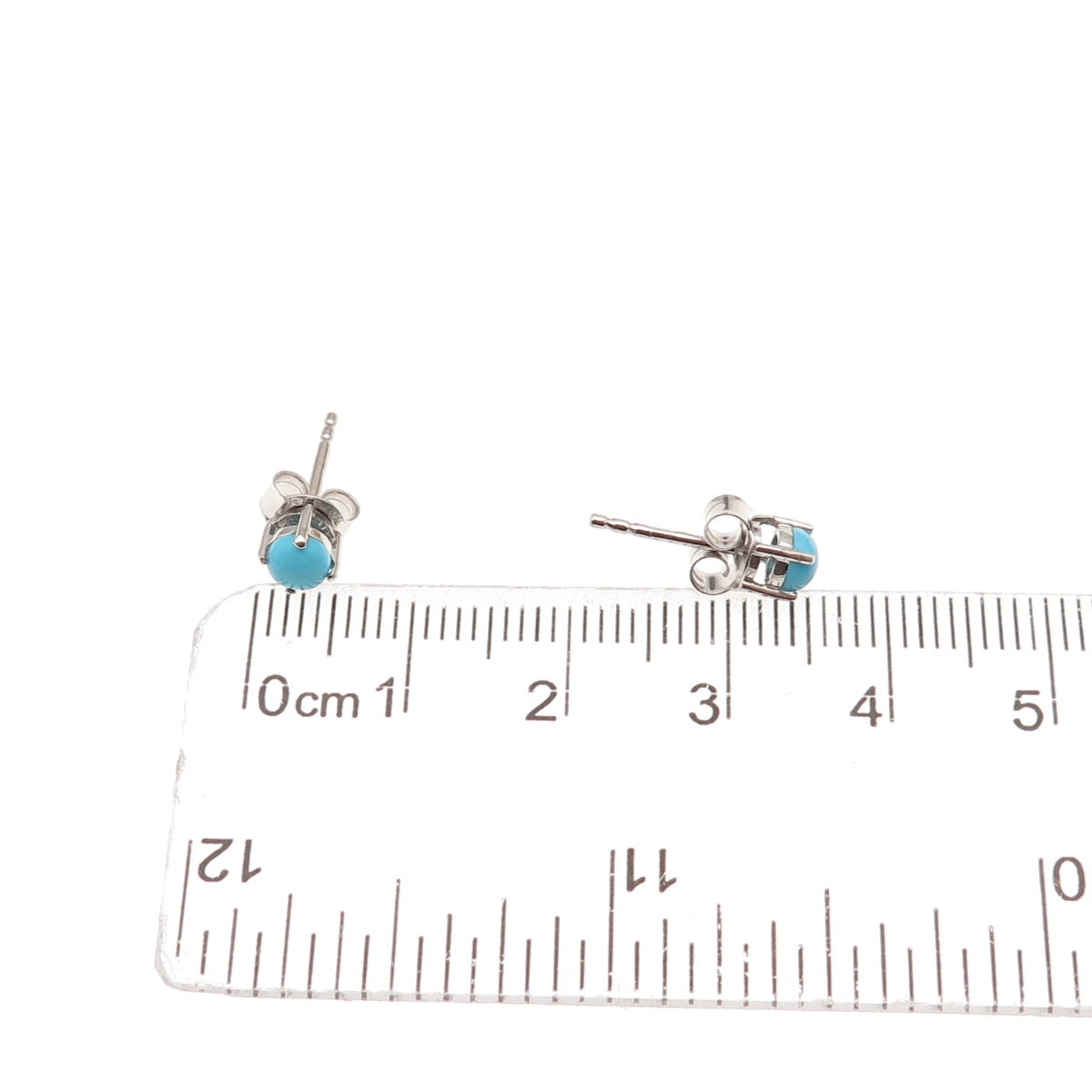 Chuck Clemency 925 Sterling Silver Real Sleeping Beauty Turquoise Stud Earrings