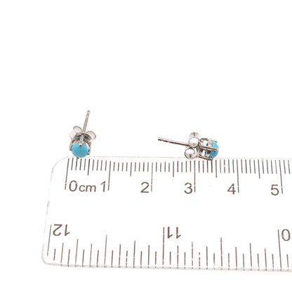 Chuck Clemency 925 Sterling Silver Real Sleeping Beauty Turquoise Stud Earrings