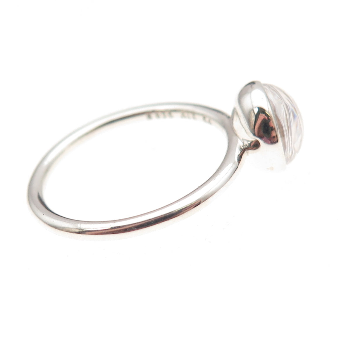 Pandora 925 Sterling Silver Clear Crystal Poetic Droplet Ring Size 7