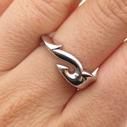 GUESS 925 Sterling Silver Hook Ring Size 7