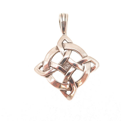 Waldeck 925 Sterling Silver Vintage Celtic Luck Cross Oxidized Charm Pendant