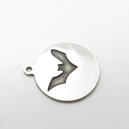 925 Sterling Silver USA Two In Town Bat Charm Pendant