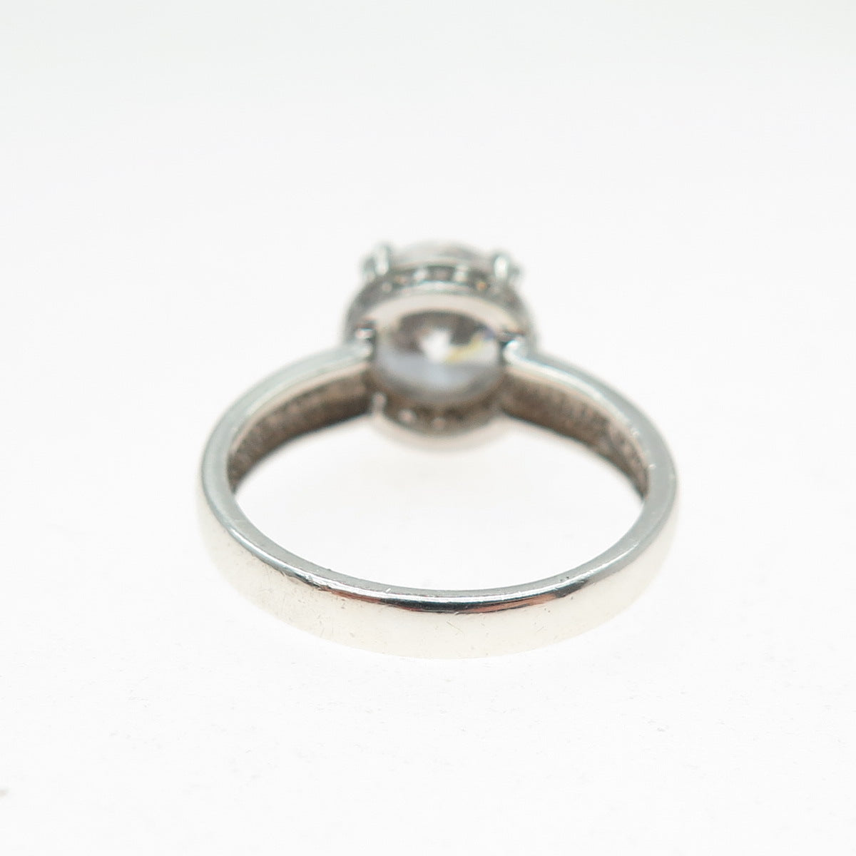 925 Sterling Silver Round-Cut C Z Engagement Ring Size 7