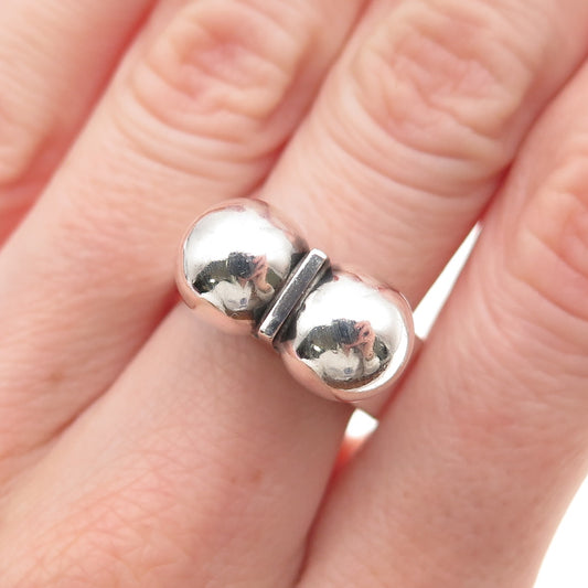 Kupittaan Kulta 925S Sterling Silver Vintage Finland Modernist Ball Ring Size 7