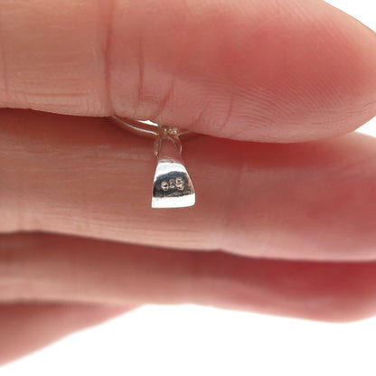 925 Sterling Silver Real Round-Cut Diamond & Pear-Cut Ruby Minimalist Pendant