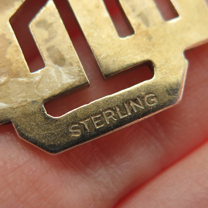 925 Sterling Silver Gold Plated Vintage USO United Service Organization Brooch