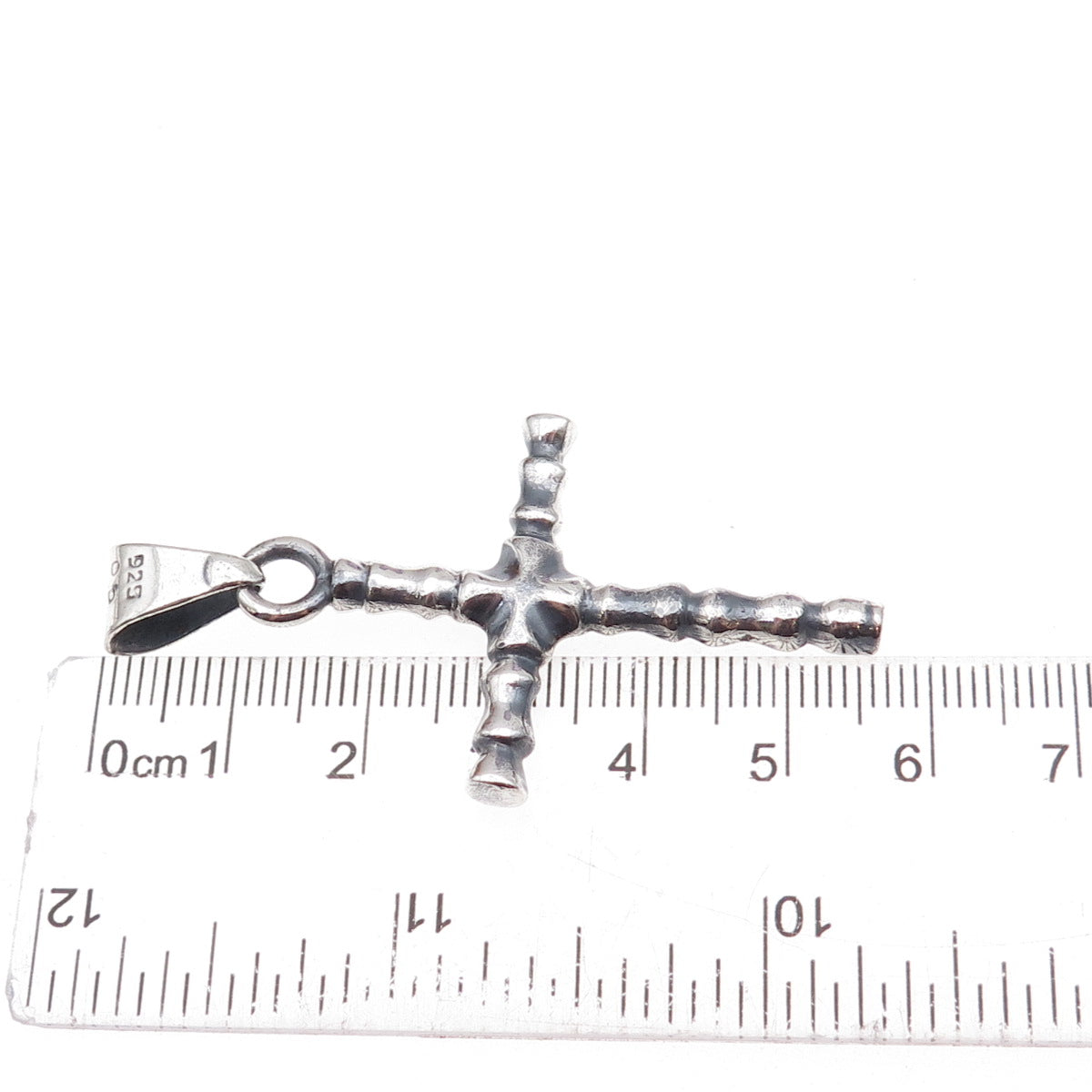 925 Sterling Silver Vintage Mexico Cross Oxidized Pendant