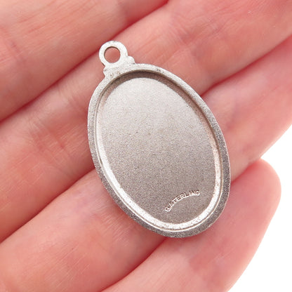 925 Sterling Silver Vintage St. Christopher Religious Medal Charm Pendant