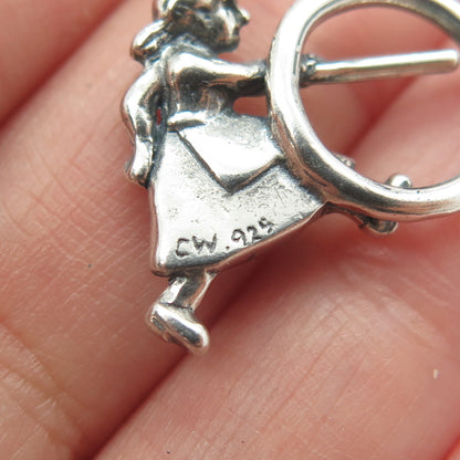925 Sterling Silver Vintage Cartoon Character 3D Pendant