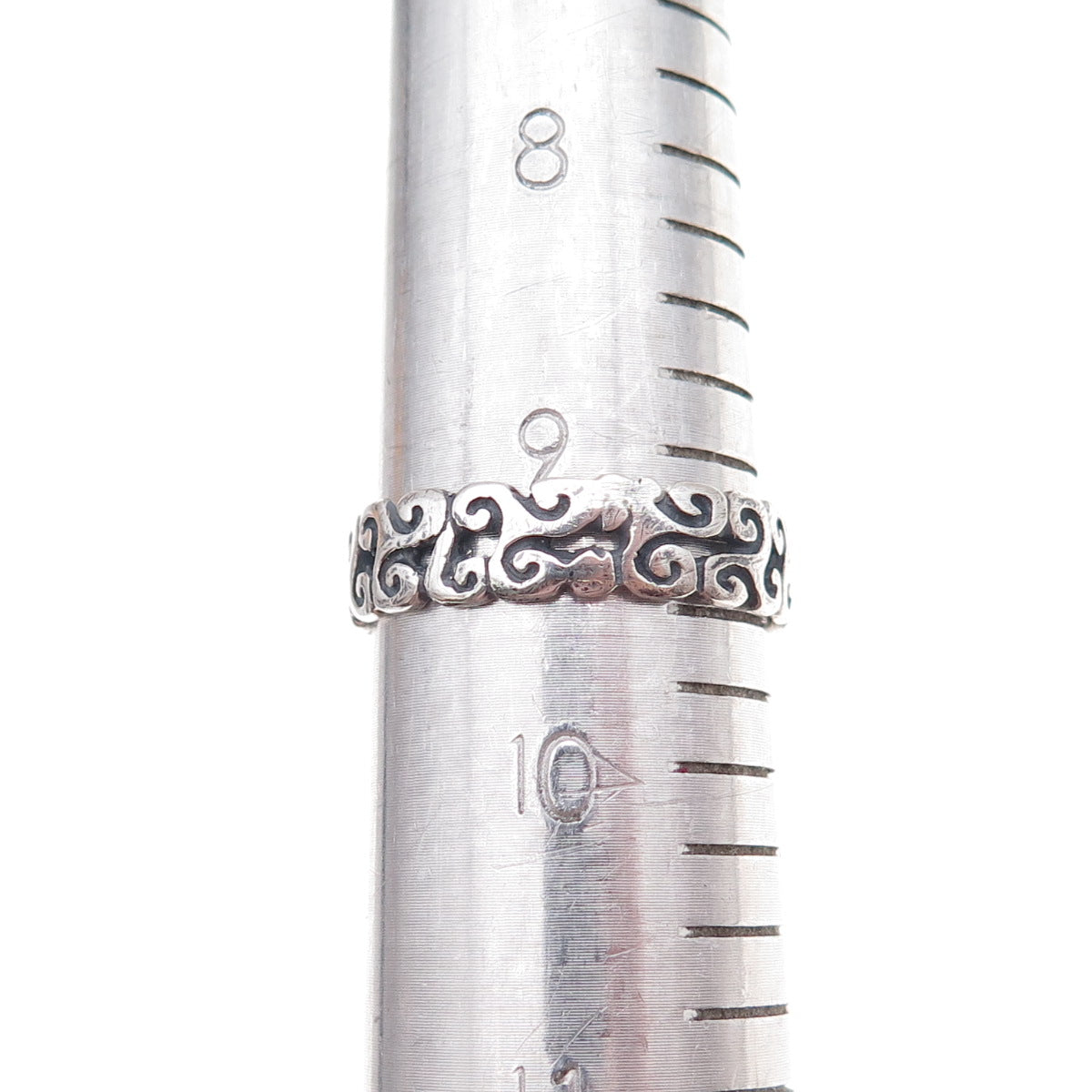 925 Sterling Silver Vintage Celtic Triskelion Oxidized Band Ring Size 9.5