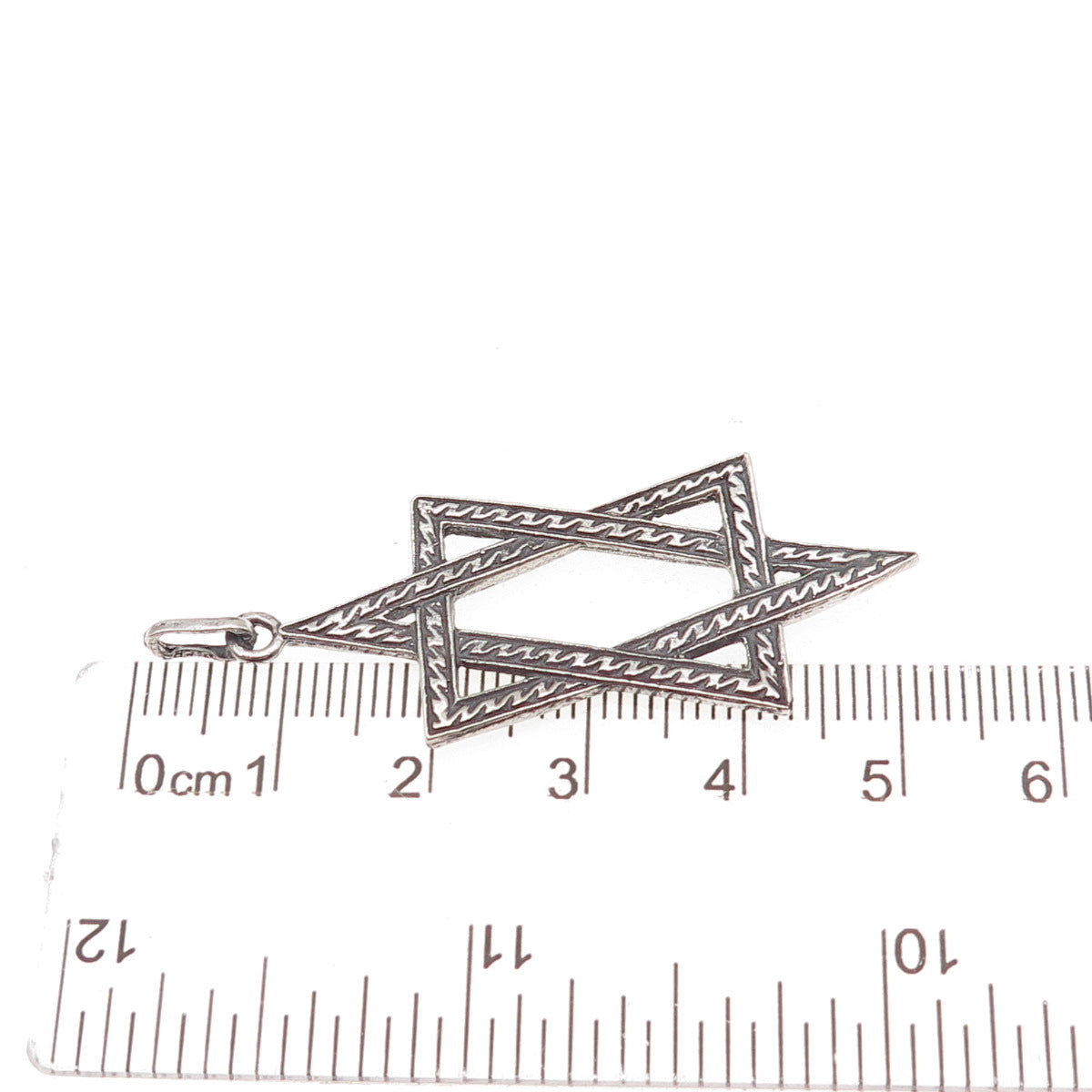 925 Sterling Silver Vintage Star of David Oxidized Pendant