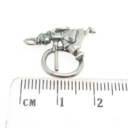 925 Sterling Silver Vintage Cartoon Character 3D Pendant