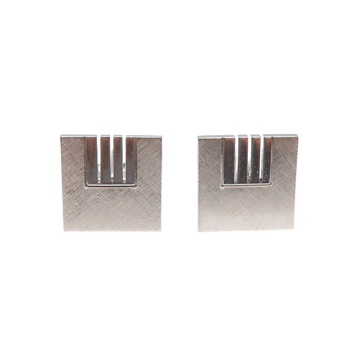 925 Sterling Silver Vintage Modernist Cufflinks
