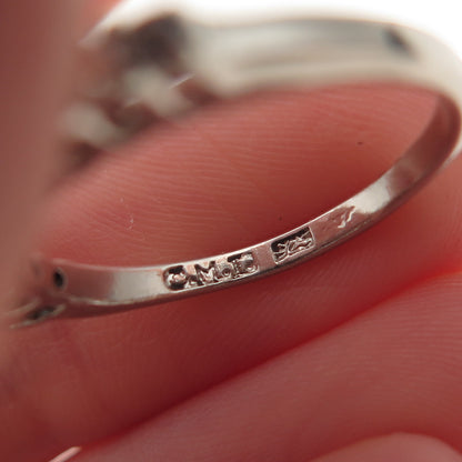 925 Sterling Silver Real Amethyst & C Z Stackable Ring Size 6